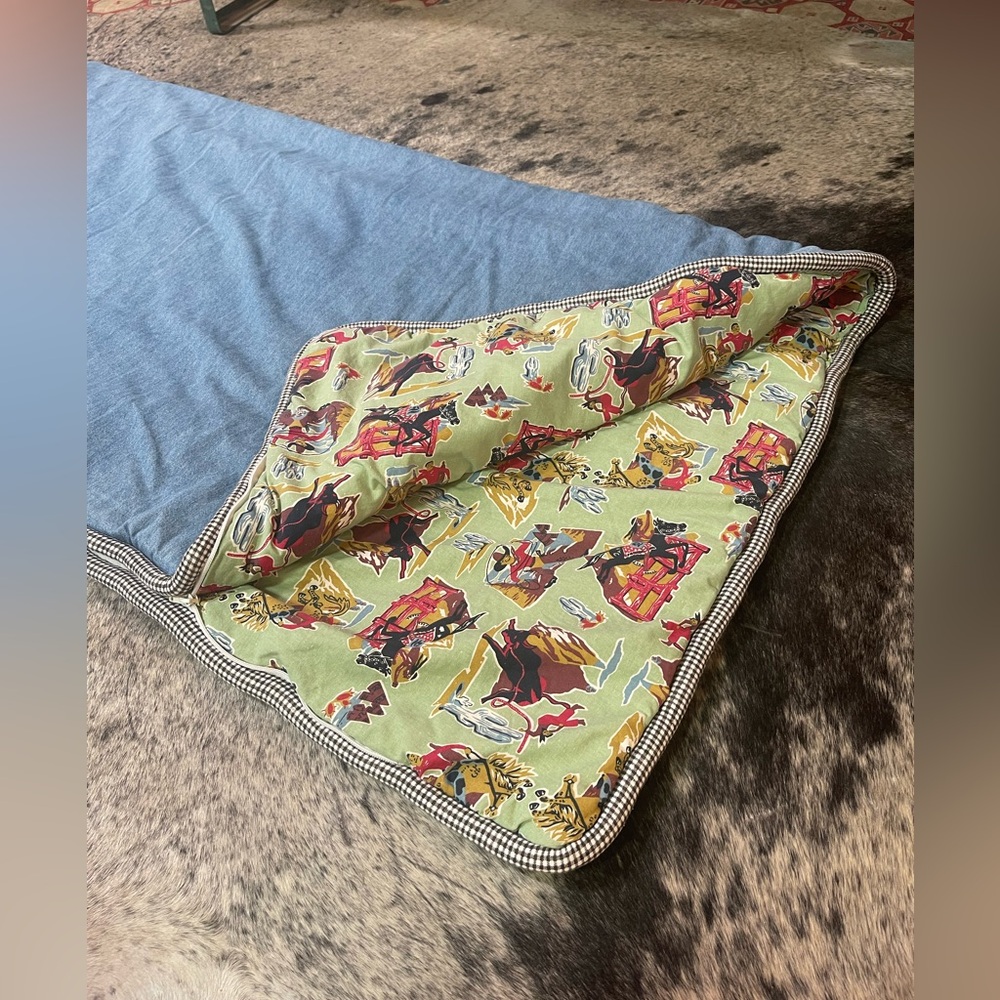 vtg western themed kids cotton sleeping bag